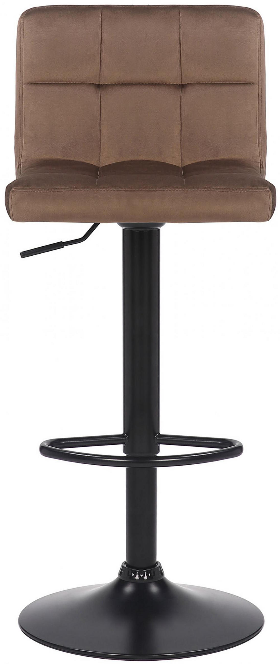 BARHOCKER 2er Set Samt Braun - Schwarz/Braun, Textil/Metall (40/85/40cm) - CLP