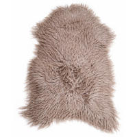 LAMMFELL Island Langhaar natur lockig weich Premium Hell Taupe ca. 135 cm - Taupe, Fell (75/135cm) - Provellus