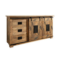SIDEBOARD Mango 150x45x80 natur lackiert RAILWAY #100 - Naturfarben, Holz (150/80/45cm) - Massivmoebel24