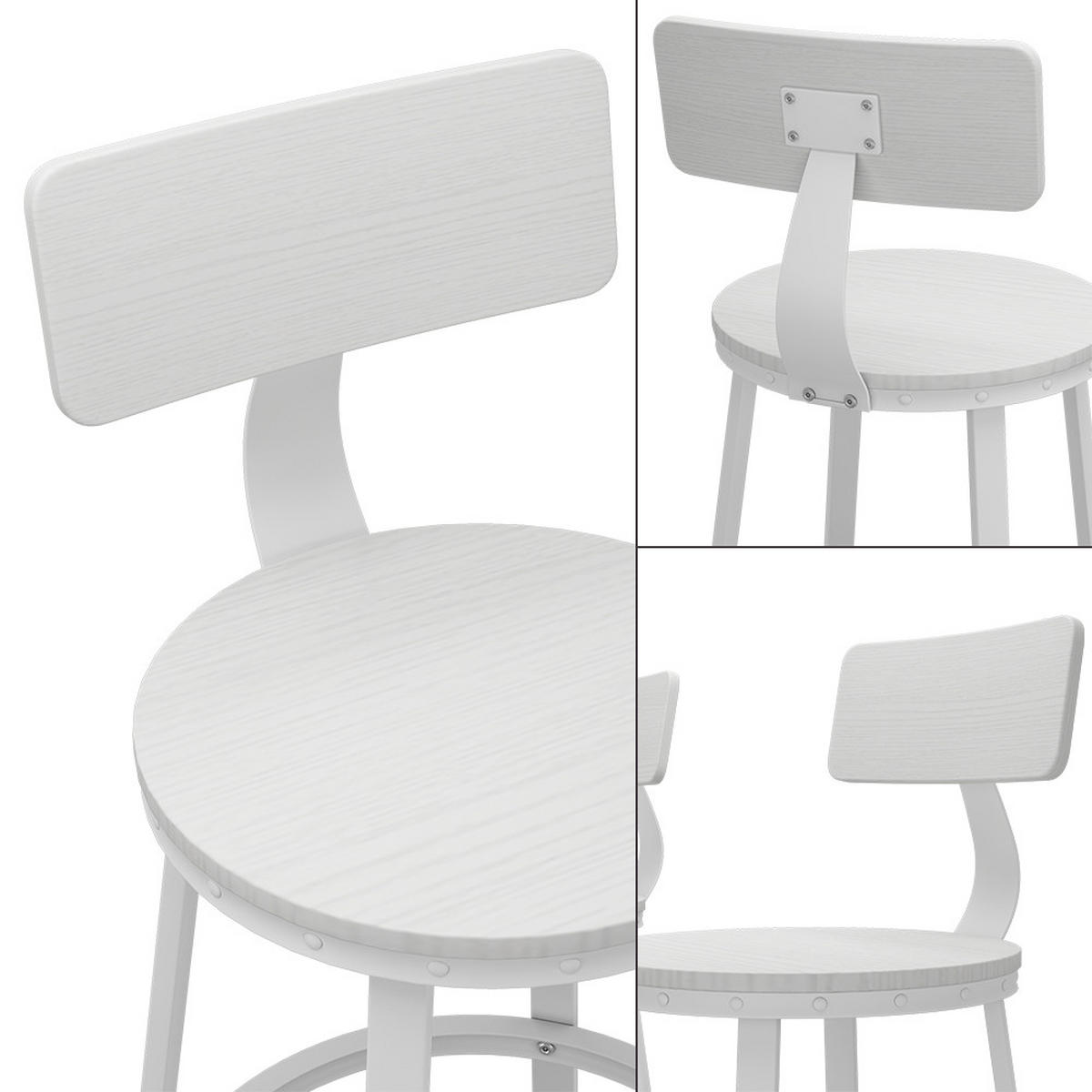 BARHOCKER Caracas Weiß 34 x 102 cm 2er Set - Weiß, Holzwerkstoff (34/102/55cm) - Vicco