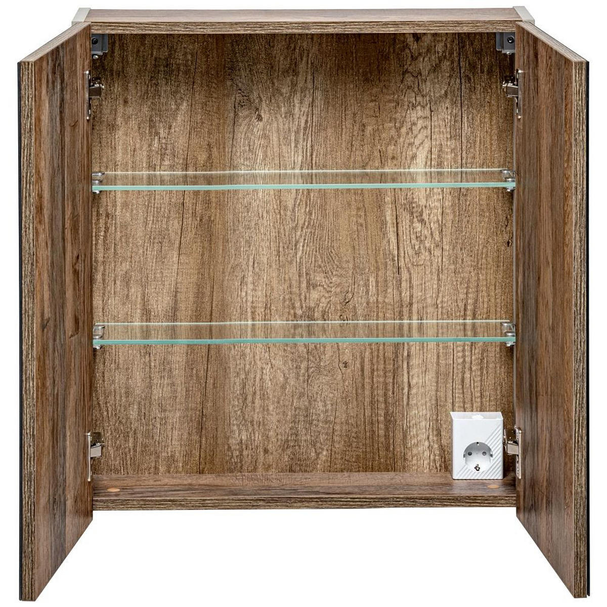 SPIEGELSCHRANK Puebla-56 - Beige, Holzwerkstoff (60/65/16cm) - Lomado