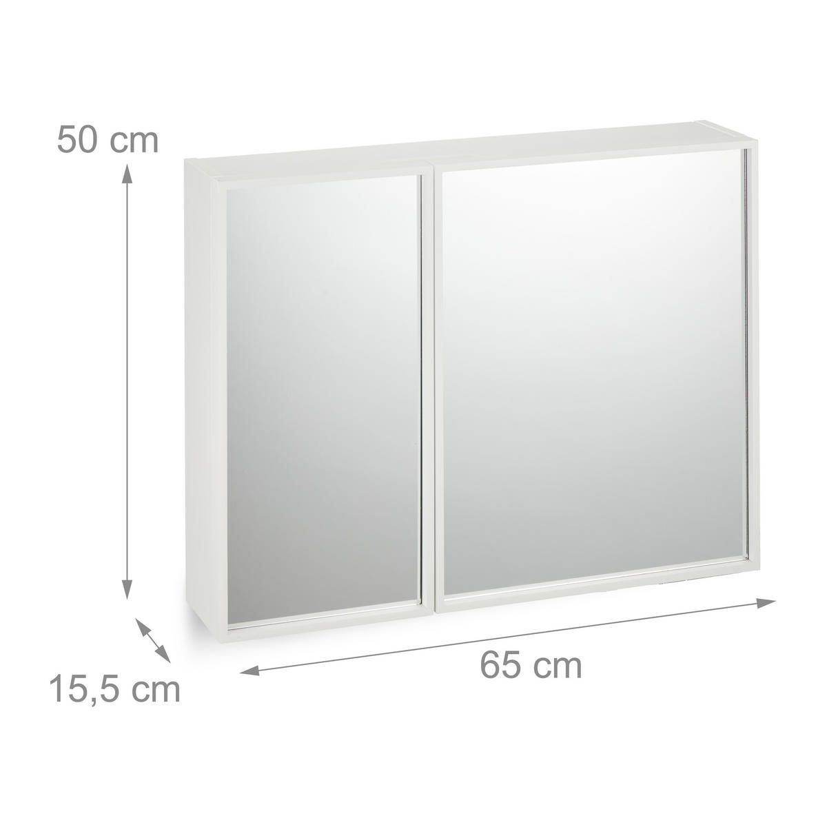 SPIEGELSCHRANK - Multicolor, Glas/Holzwerkstoff (65/50/15.5cm) - Relaxdays