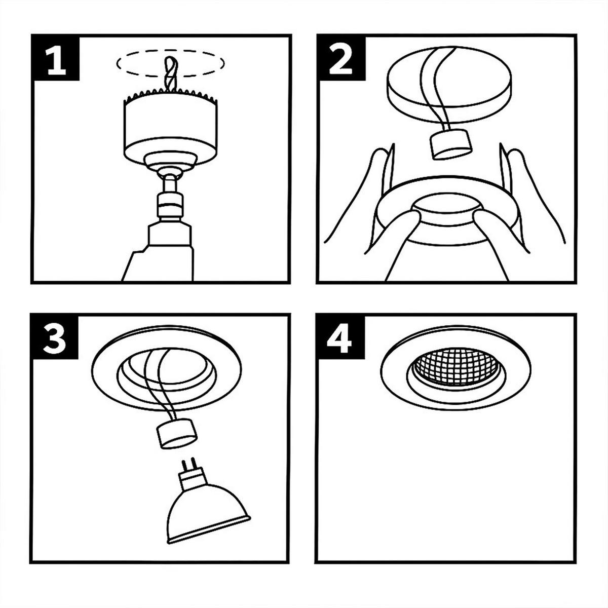 LED DECKENLEUCHTE Silber Aluminium 6er Set - Silberfarben, Metall (8.3/8.3/6cm)