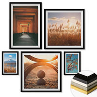 WANDBILDER 5er-Set - 50x50 cm & 20x30 cm & 40x60 cm Schwarzer Rahmen - Architektur der Küstenstädte - Schwarz, Kunststoff (40/60cm) - ArtPrintCave
