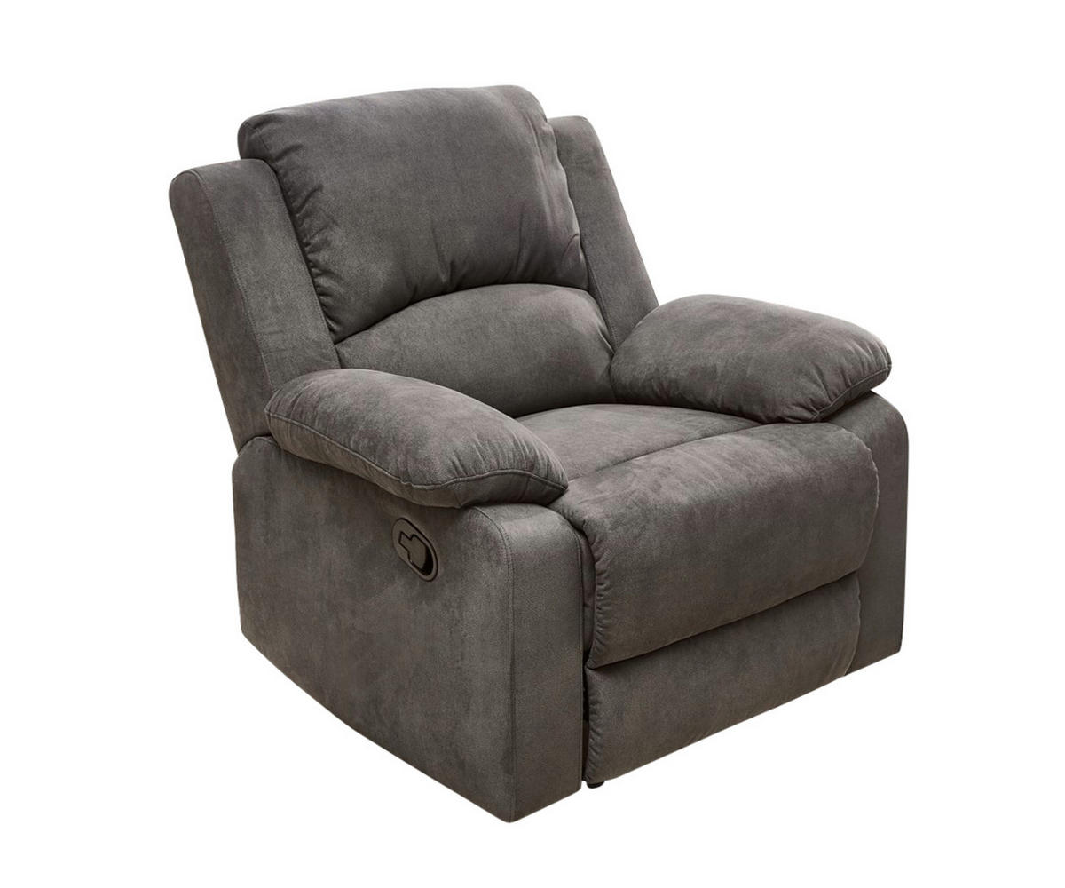 RELAX-FERNSEHSESSEL Federkern, Liegefunktion verstellbar durch halbautomatische Relaxfunktion B97/T87/H97 cm, Mikrofaser Vintage Anthrazit / 15129 - Anthrazit/Schwarz, Textil (97/97/87cm) - luma-home