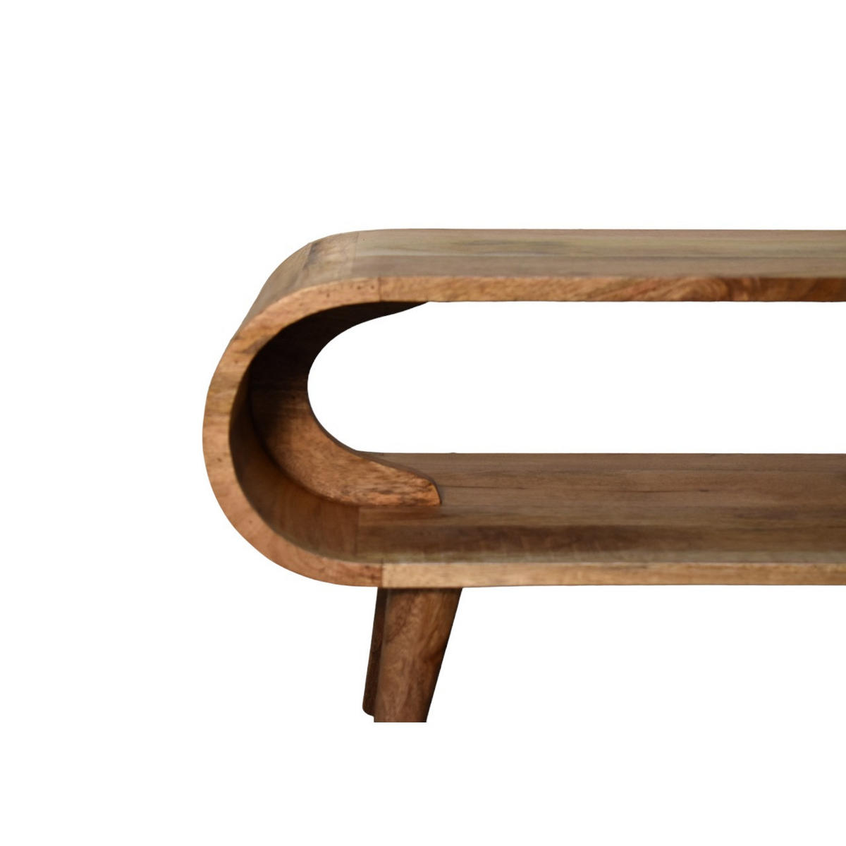 COUCHTISCH aus Massivholz im Eichenholz-Finish - Eichefarben/Messingfarben, Holz/Metall (35/90/40cm) - Artisan Furniture