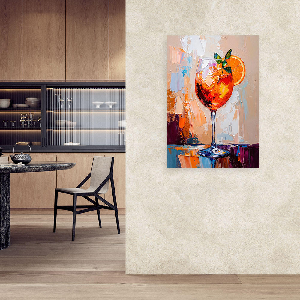 LEINWANDBILD Aperol Spritz Getränk 80x120cm - Beige, Textil (80/120cm) - Feeby