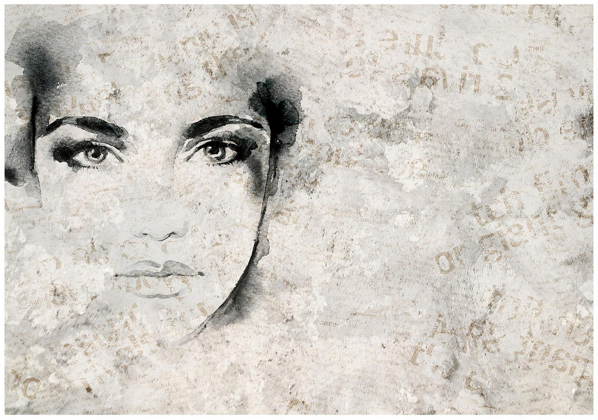 FOTOTAPETE Frau Abstrakt Grau 312x219 cm - Multicolor, Papier (312/219cm) - Wallarena