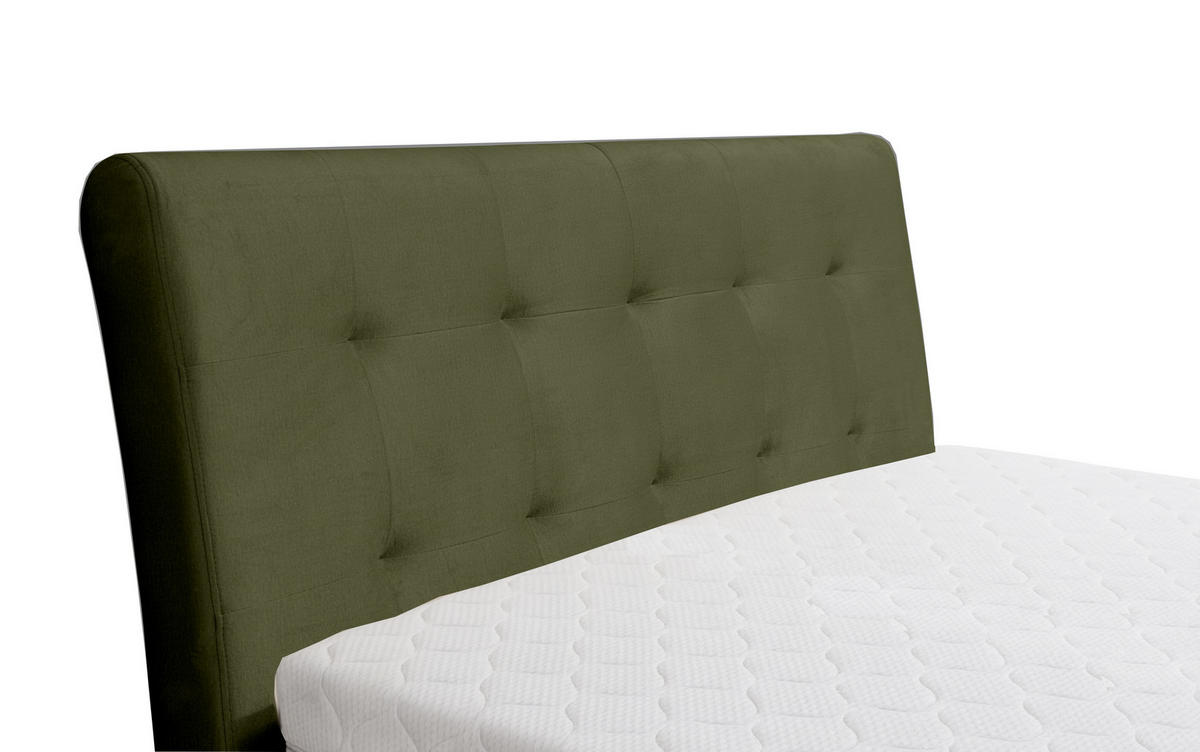 POLSTERBETT mit Bettkasten und Matratze SOLIS, Olivgrün, 140x200 cm - Olivgrün, Textil (140/200cm) - KS Home Concept