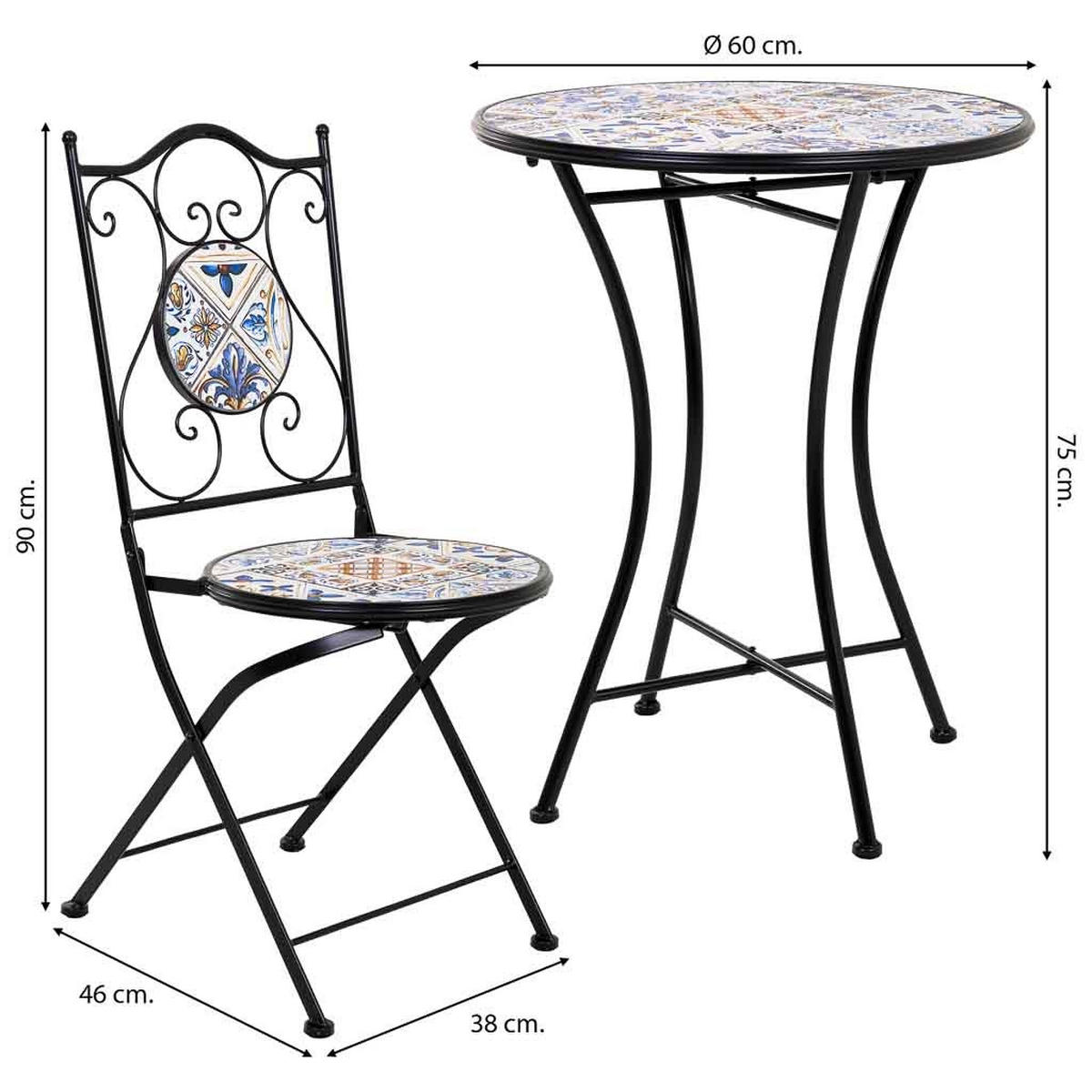 BALKONSET, schwarz, 3-tlg. - Schwarz, Metall - Wanderlust