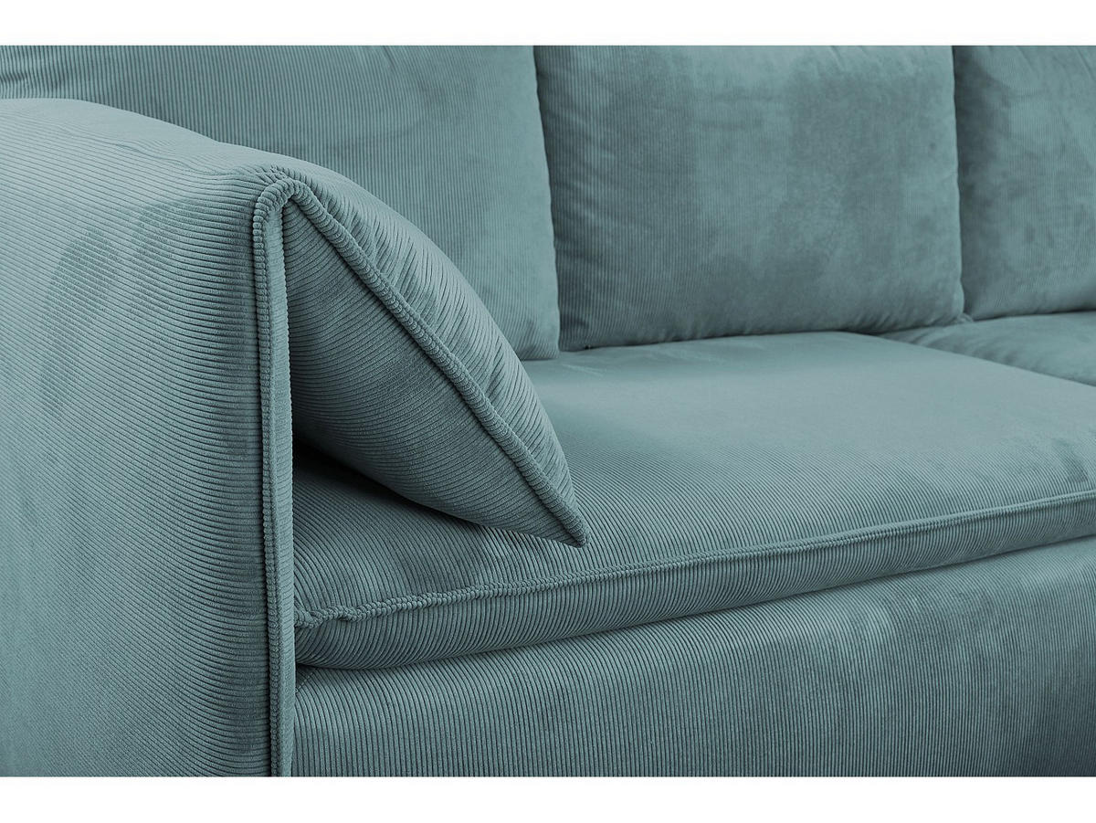 SCHLAFSOFA - 4 Personen - samt - blaugrün Teodora - Grün, Textil (230/91/166cm) - Vente-Unique