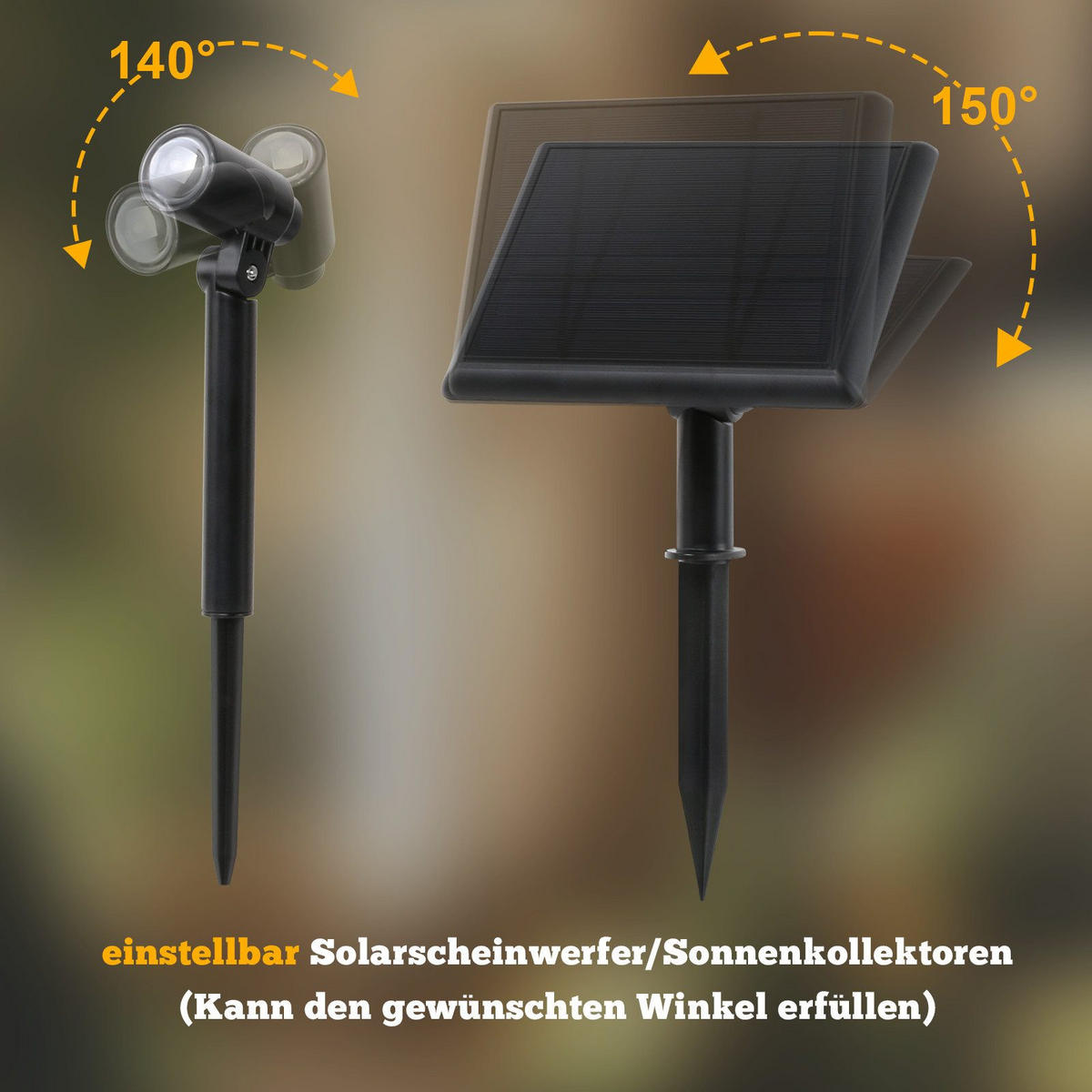 SOLARLEUCHTEN Glühwürmchen Schwarz 2er-set - Schwarz, Kunststoff (200/2.8/26.4cm) - Nettlife