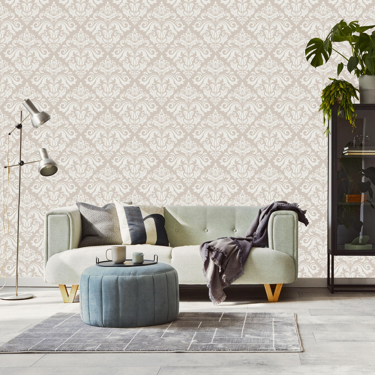 VLIESTAPETE Florale Ornamente – Beige, Creme – 50x1000 cm - Beige/Creme, Papier (50/1000cm) - Muralo