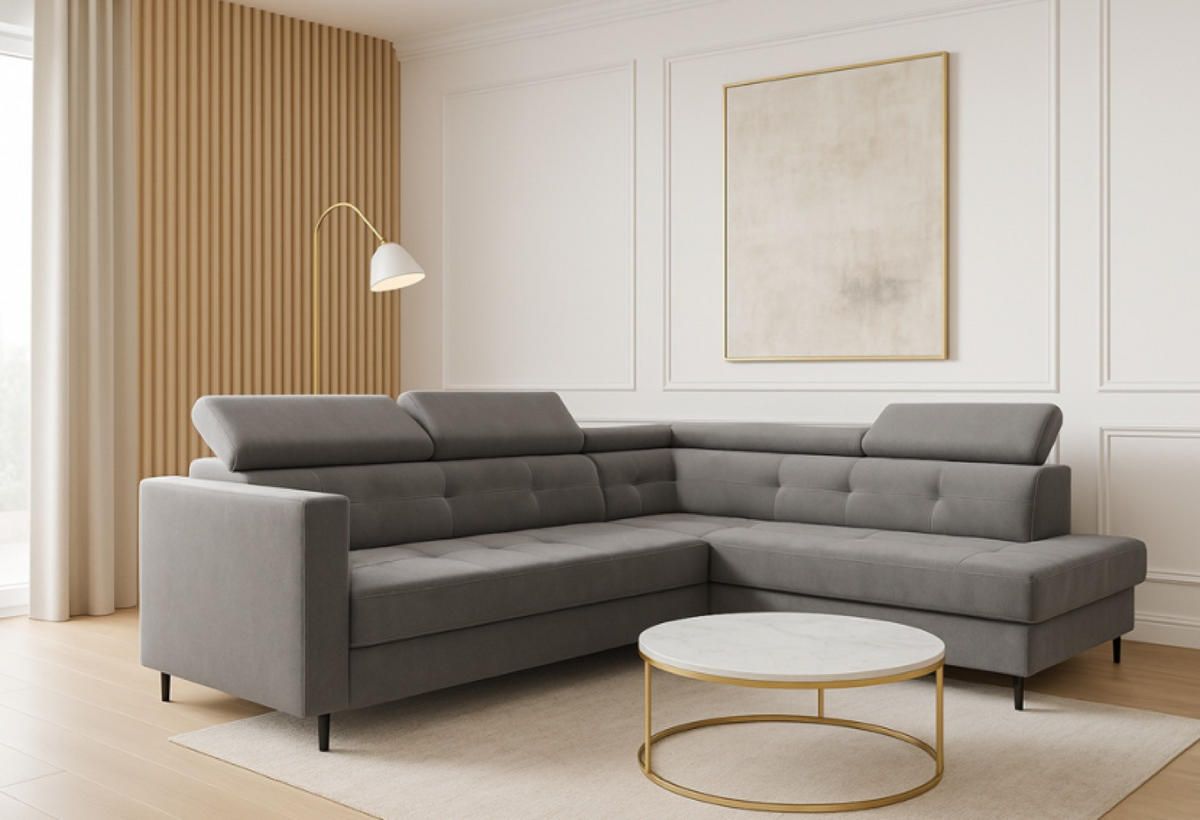 ECKSOFA Grafit TAKO Mit Schlaffunktion Rechts - Graphitfarben, Textil (202/257cm) - Sepro Meble