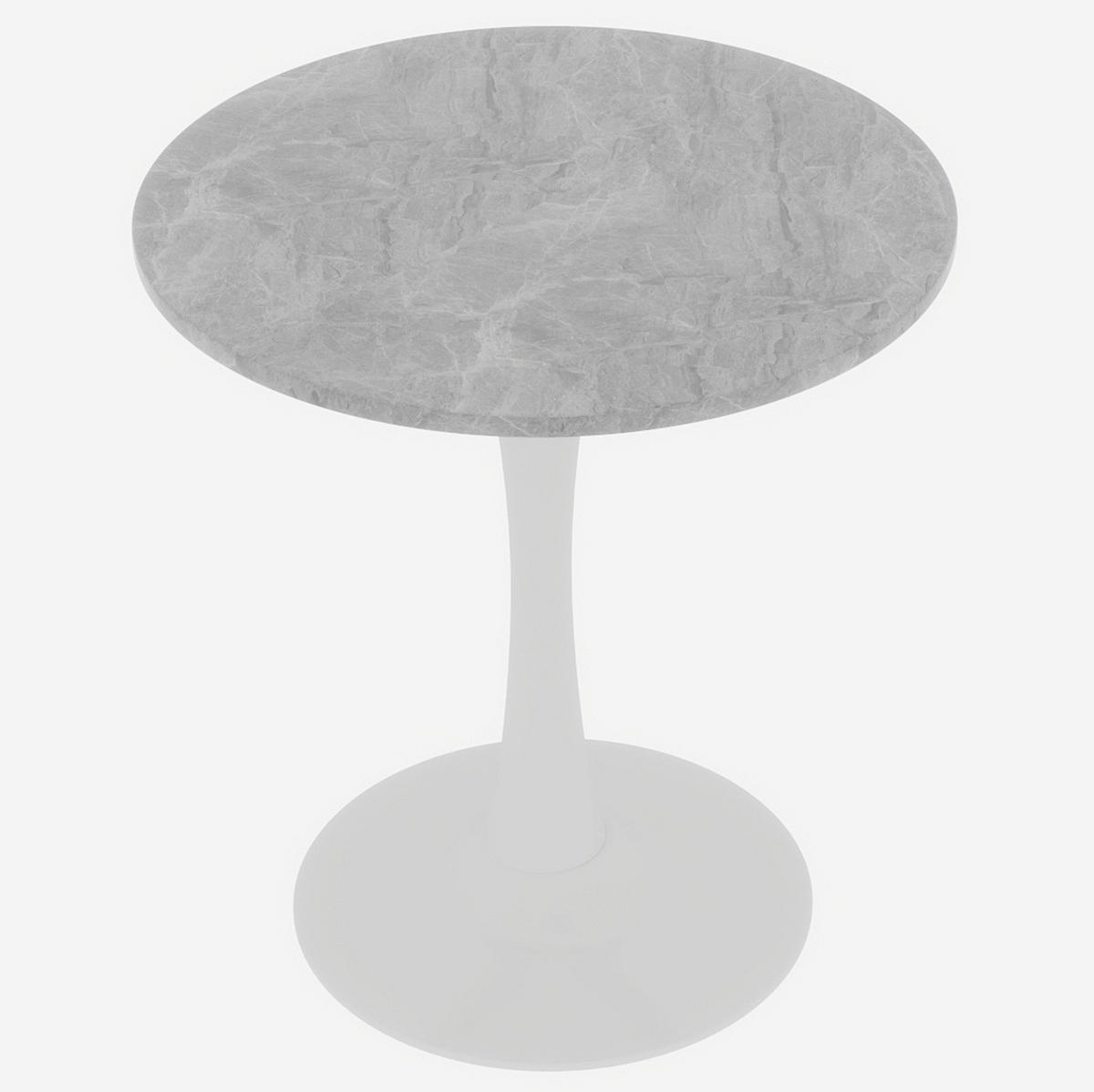 KONFERENČNÍ stolek, průměr 70 cm, umělý mramor bílá/šedá, kulatý - šedá, kámen (70/70/72cm) - BEAOK