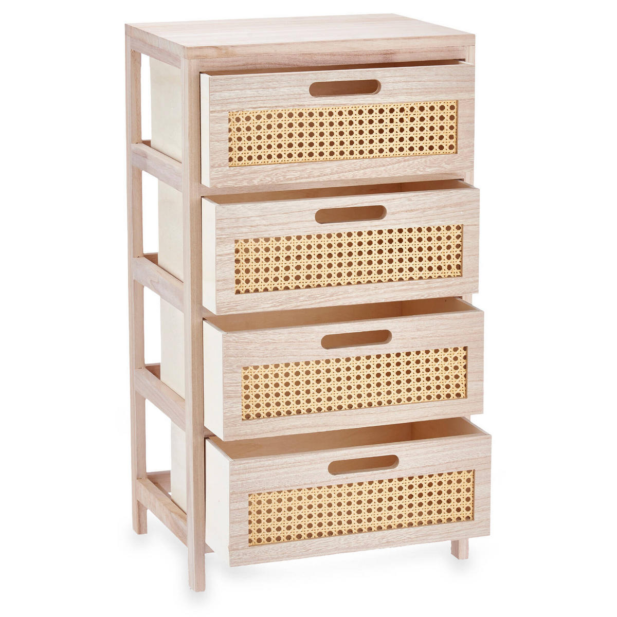 KOMMODE Wiener Geflecht 4 Schubladen - Braun, Holz (40/73/29cm) - Giftdecor