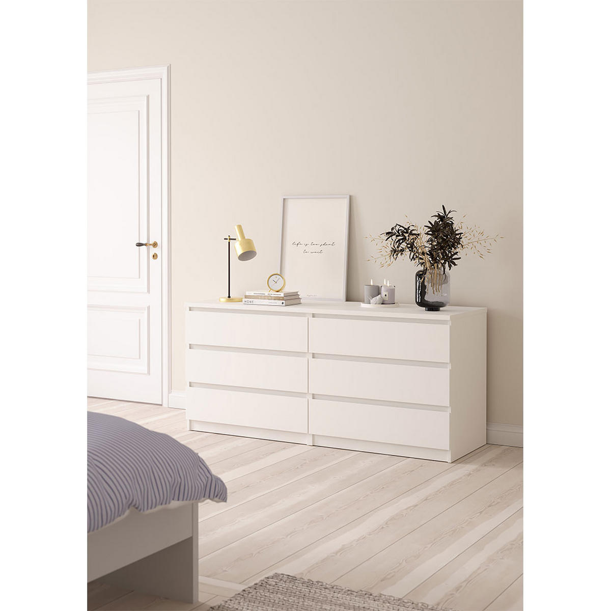 KOMMODE, Naia, Weiß, Holzwerkstoff, 154 x 50 x 71 cm - Weiß, Holzwerkstoff (154/71/50cm) - ebuy24