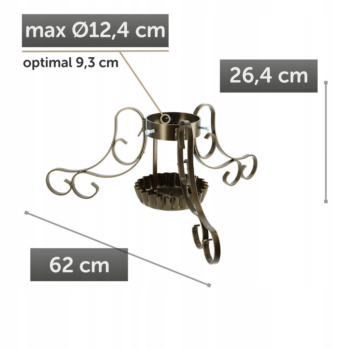 KADAX Weihnachtsbaumständer Weihnachtsbaumständer aus Metall mit Schale - Grün, Metall (26.4cm) - KADAX
