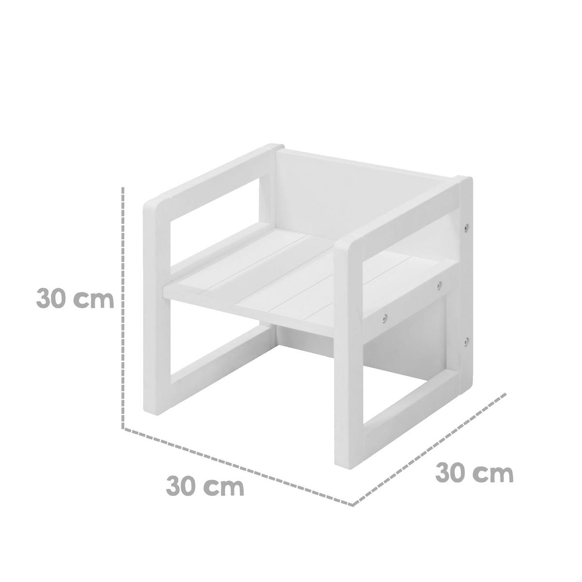 SITZHOCKER - Weiß, Holzwerkstoff (30/30/30cm) - Roba