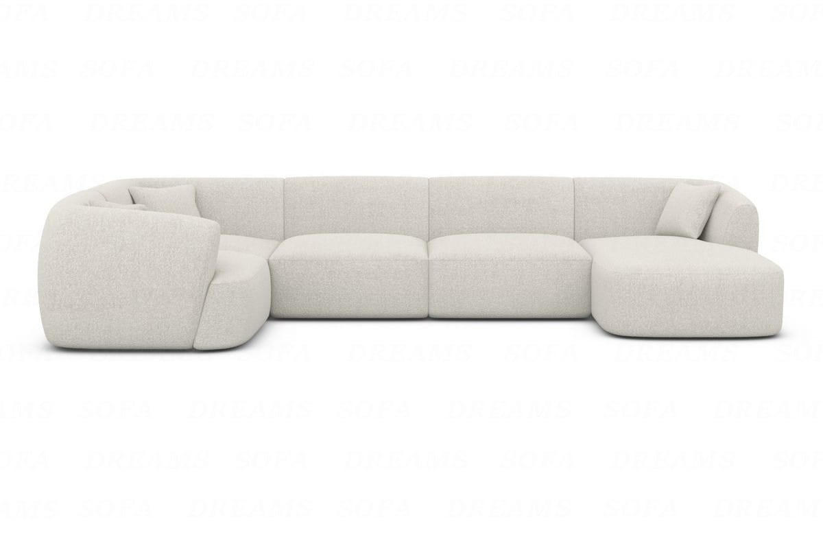 WOHNLANDSCHAFT Azura Pearl Boucléstoff - Perlmutt, Kunststoff (325/78/177cm)