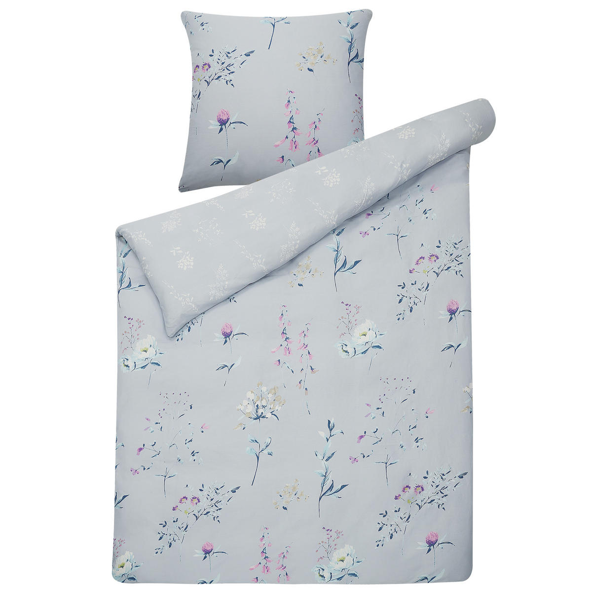 BETTWÄSCHE SET Evergreen 135/200 cm - Blau, Textil (135/200cm) - Beliani