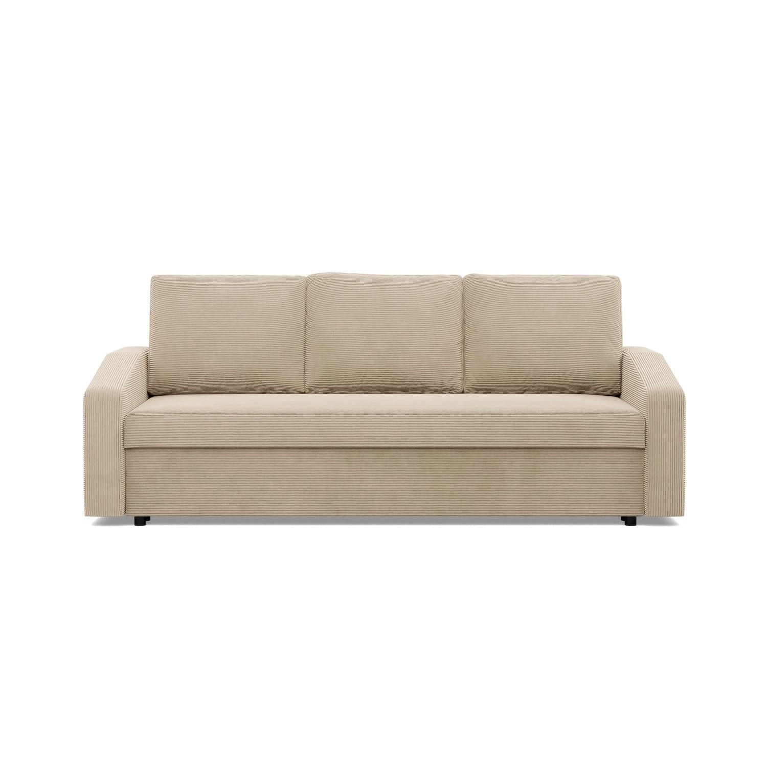 SOFA 3-SITZER MIT SCHLAFFUNKTION NEO, Cord - Beige - Beige, Textil (220/85/92cm)