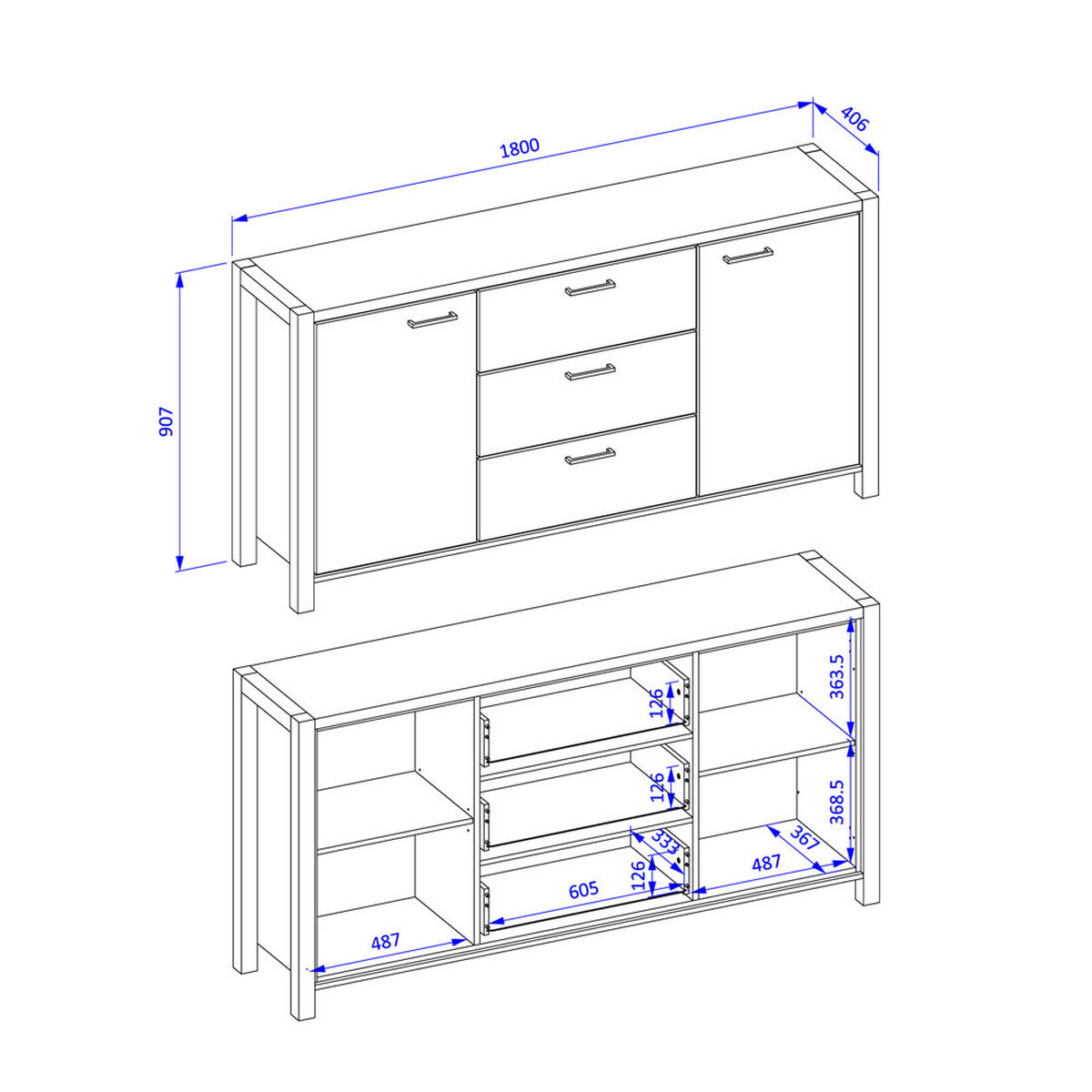 SIDEBOARD Accra-83 - Braun, Holzwerkstoff (180/91/41cm) - Lomado