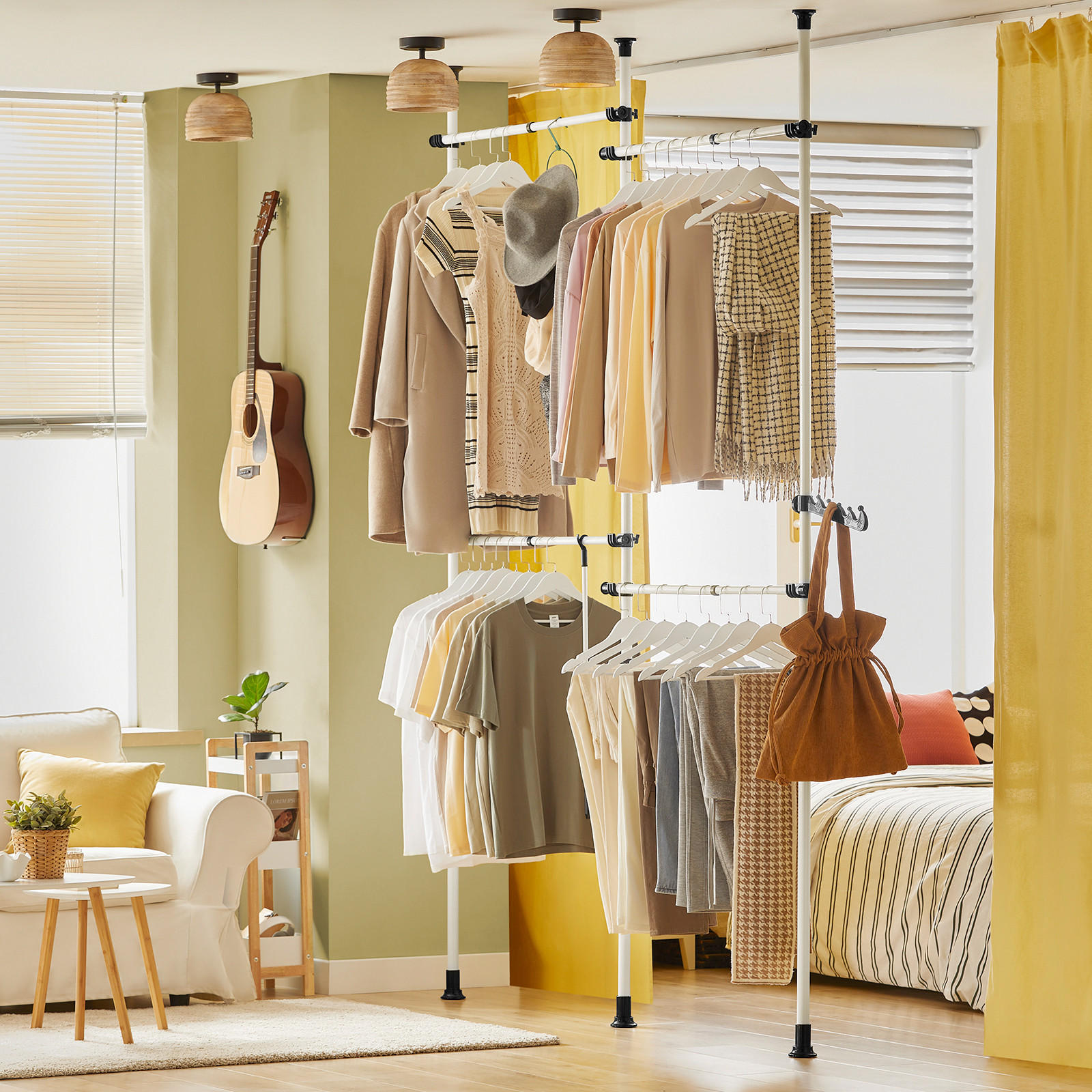 TELESKOP GARDEROBEN SYSTEM - Weiß, Kunststoff (226/285/3cm) - SoBuy