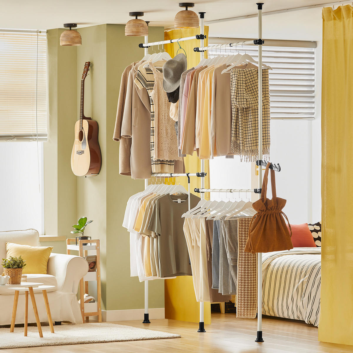 TELESKOP GARDEROBEN SYSTEM - Weiß, Kunststoff (226/285/3cm) - SoBuy