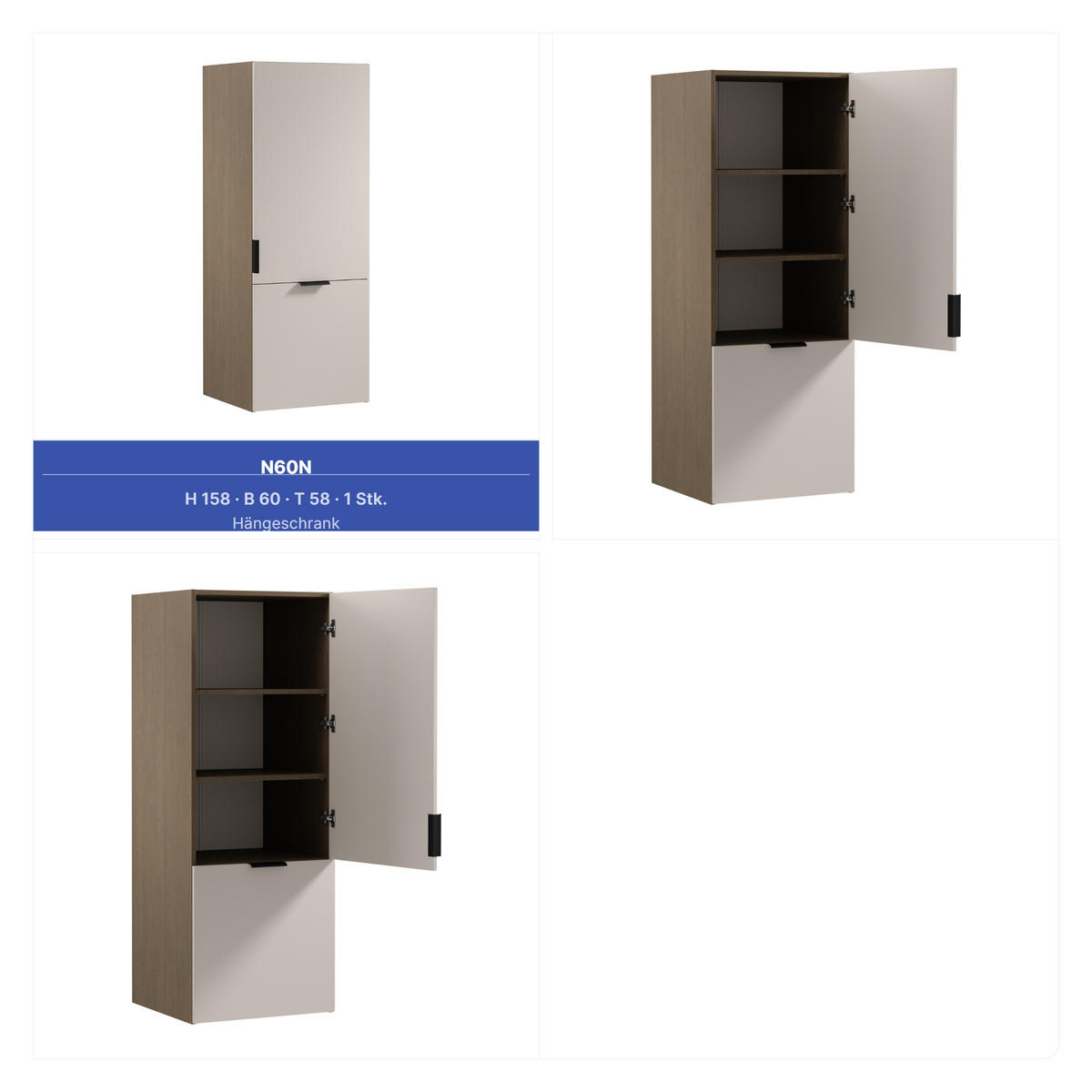 KÜCHENZEILE 400 cm - Sorento KS9-M400 - in Beige / Dunkle Eiche - Eichefarben/Beige, Holz/Metall (400/247/58cm)