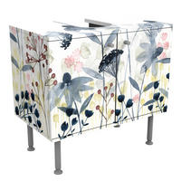 WASCHBECKENUNTERSCHRANK Wildblumen Aquarell I 60/55/35 cm - Weiß, Holzwerkstoff (60/55/35cm) - Bilderwelten