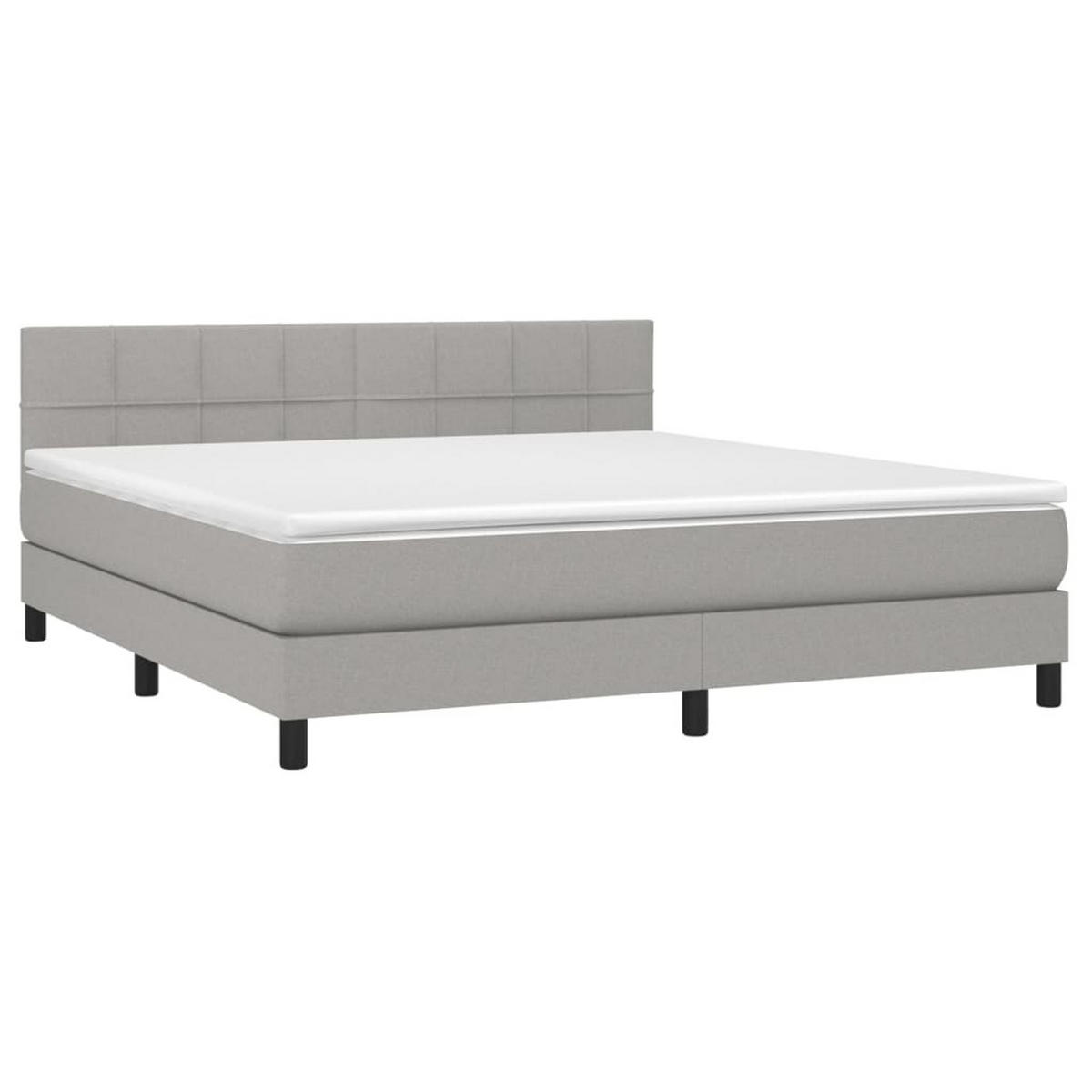 BOXSPRINGBETT 180/200 Cm Grau Gewebe - Grau, Textil (180/203cm) - vidaXL