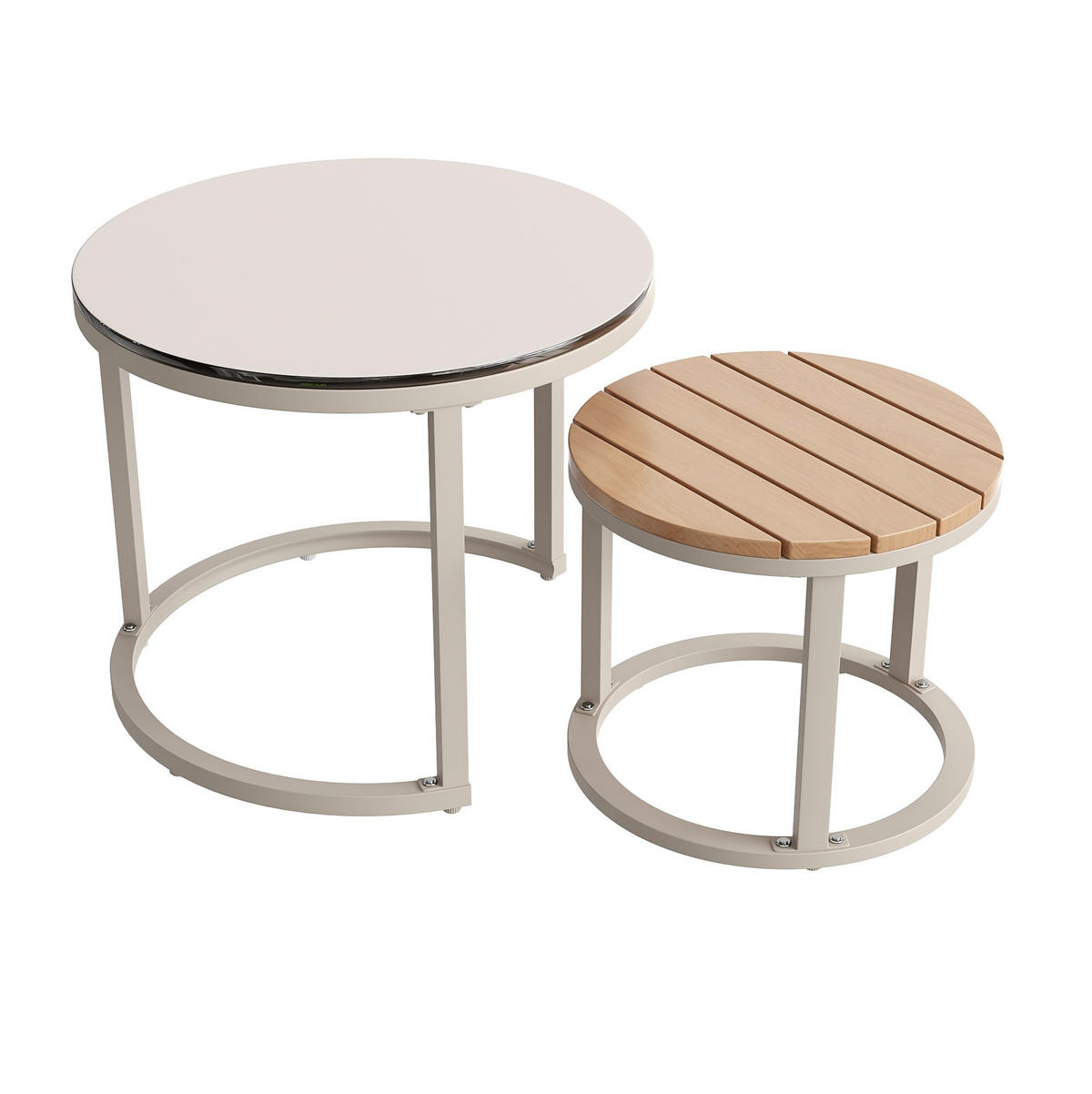 GARTENLOUNGE-SET 114,5/61/67 cm beige aus Metall und Olefin modular - Beige, Metall - OKWISH