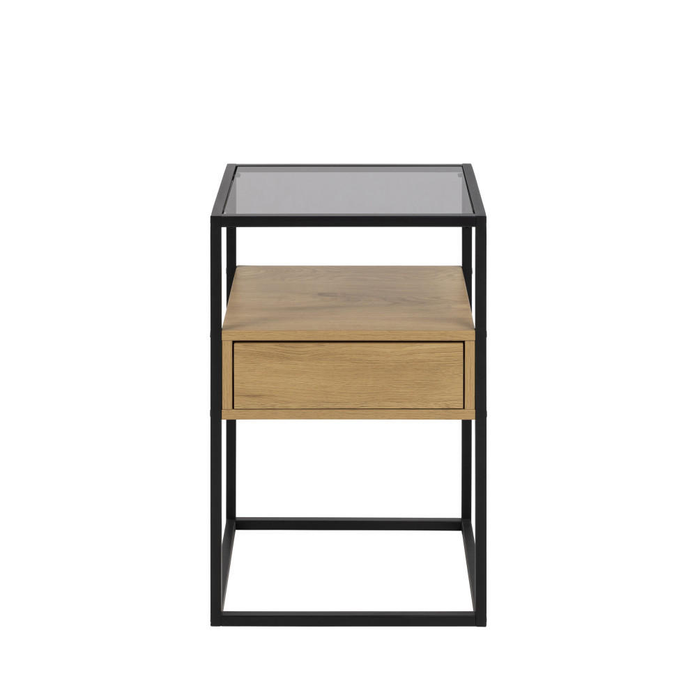 NACHTTISCH - Klares Holz - Eschefarben, Holz (40/60/35cm) - Drawer