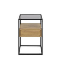 NACHTTISCH - Klares Holz - Eschefarben, Holz (40/60/35cm) - Drawer
