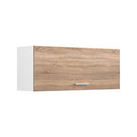 HÄNGESCHRANK R-Line, Sonoma/Weiß, 100 cm Flach - Weiß/Sonoma Eiche, Holzwerkstoff (100/40/31cm) - Vicco