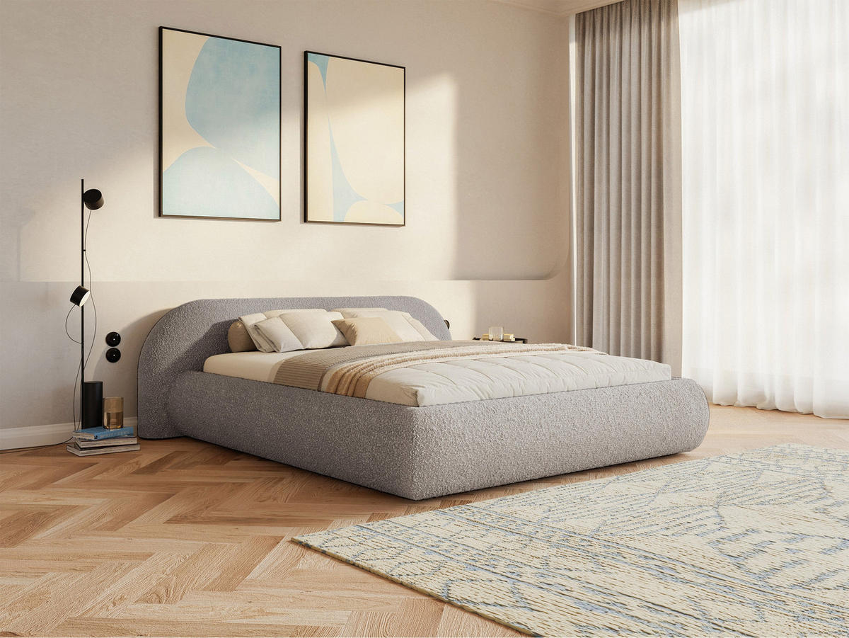 POLSTERBETT Shels 200x200 cm - Taupe/Schwarz, Kunststoff/Textil (200/200cm) - Selsey