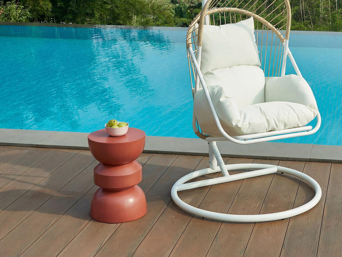 GARTENBEISTELLTISCH - 35 cm x 35 cm - Metall - Terracotta TOQO - Terracotta, Metall (35/35/50cm) - Vente-Unique