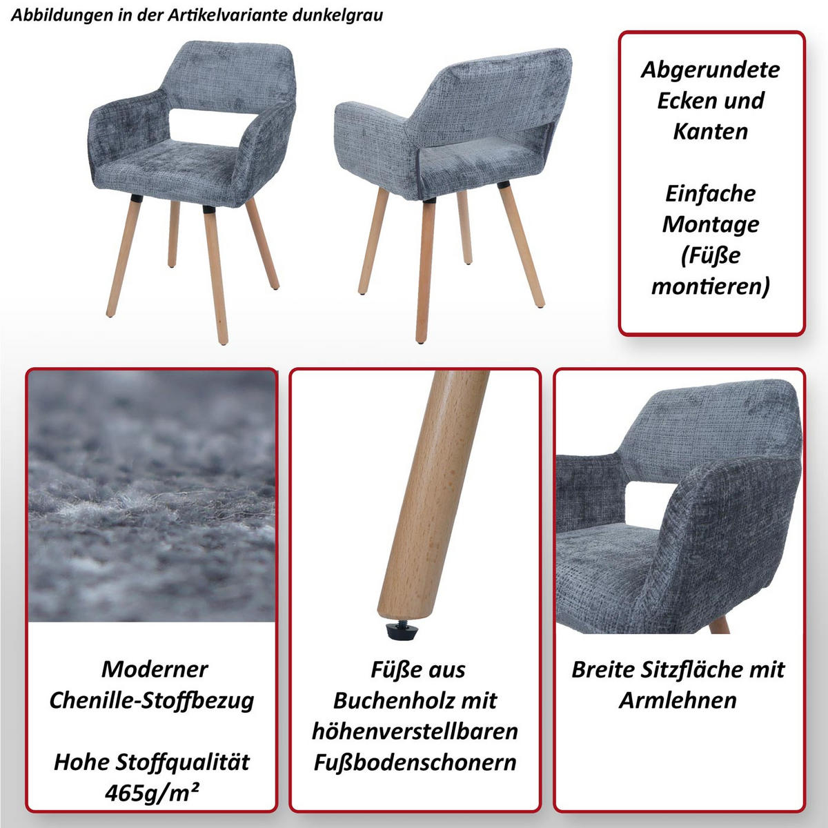 ESSZIMMERSTUHL Orange - Terracotta/Orange, Textil (56/80/53cm) - MCW