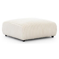 HOCKER Mollis Hellbeige Plüschcord - Beige/Schwarz, Holz/Kunststoff (88/39/88cm) - S-Style Möbel