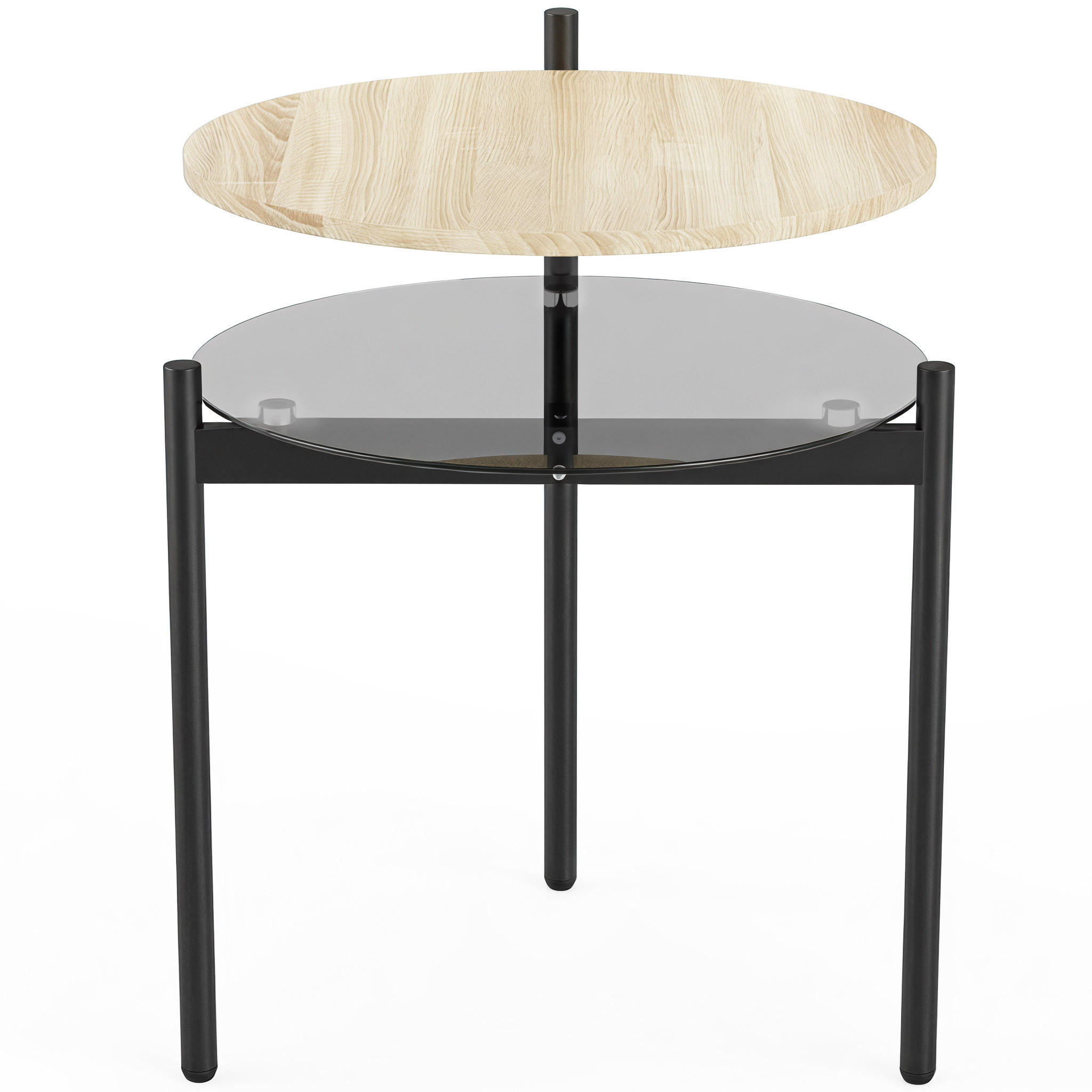 BEISTELLTISCH PANG-8K3N7V Eichefarben - Eichefarben, Glas (41.8/39.8/53.5cm) - PANGIVO
