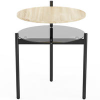 BEISTELLTISCH PANG-8K3N7V Eichefarben - Eichefarben, Glas (41.8/39.8/53.5cm) - PANGIVO