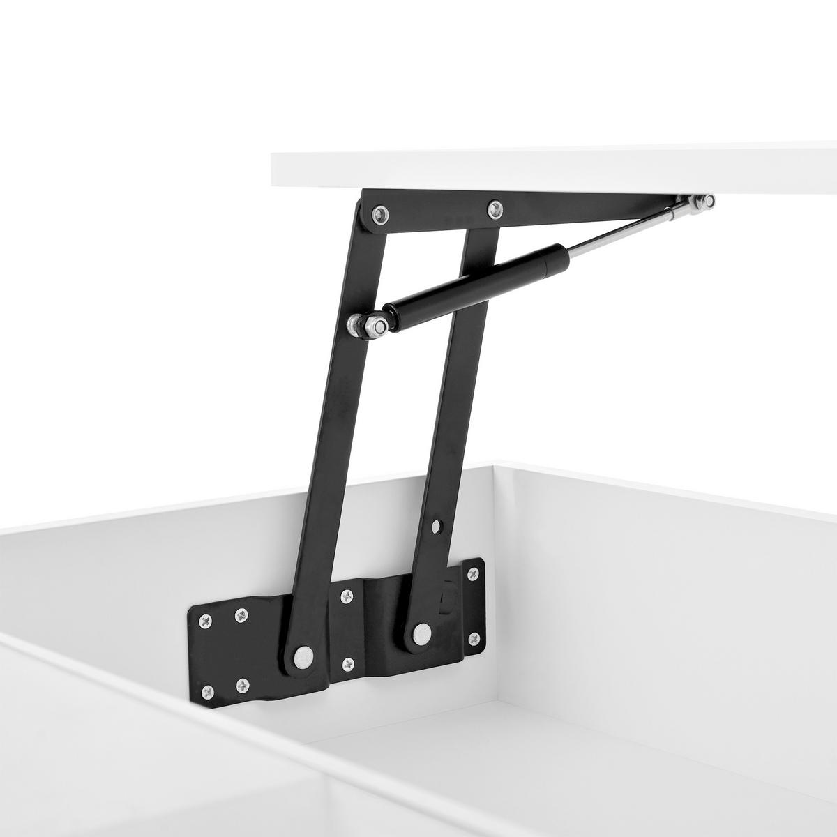COUCHTISCH Lift-Top Hochglanz LED höhenverstellbar modern - Weiß, Holzwerkstoff (78/78/45cm) - FLIEKS