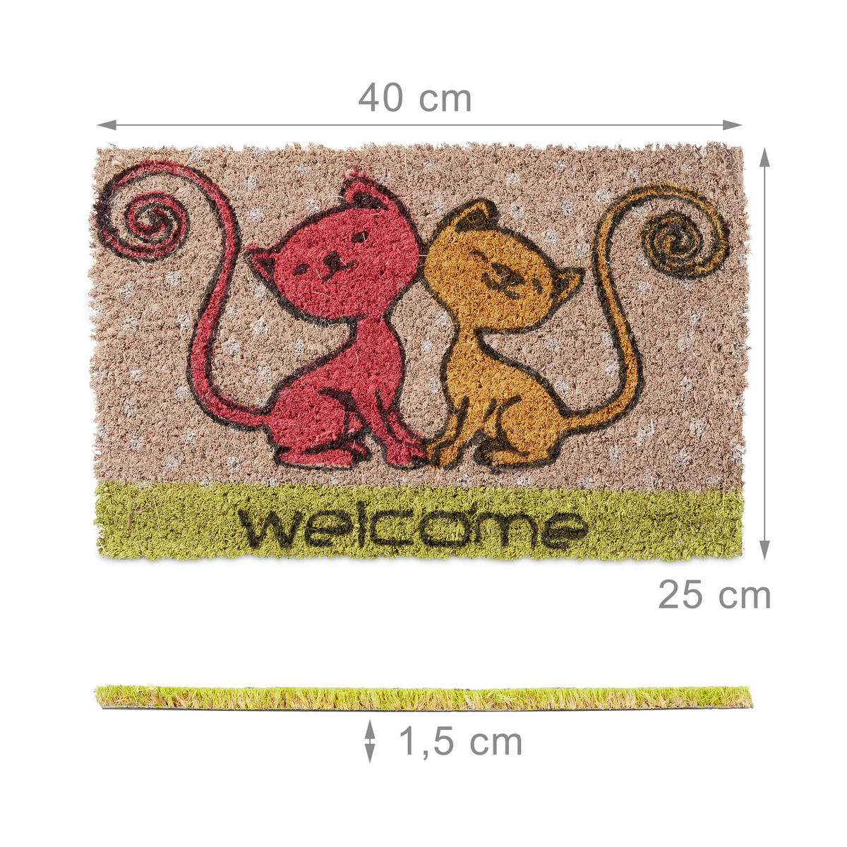 FUSSMATTE - Multicolor, Kunststoff/Textil (40/25cm) - Relaxdays