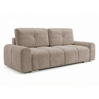 SCHLAFSOFA Fluffy - Cappuccino (Vibe 21) - Chromfarben/Cappuccino, Holz/Kunststoff (245/100/99cm) - Sofnet