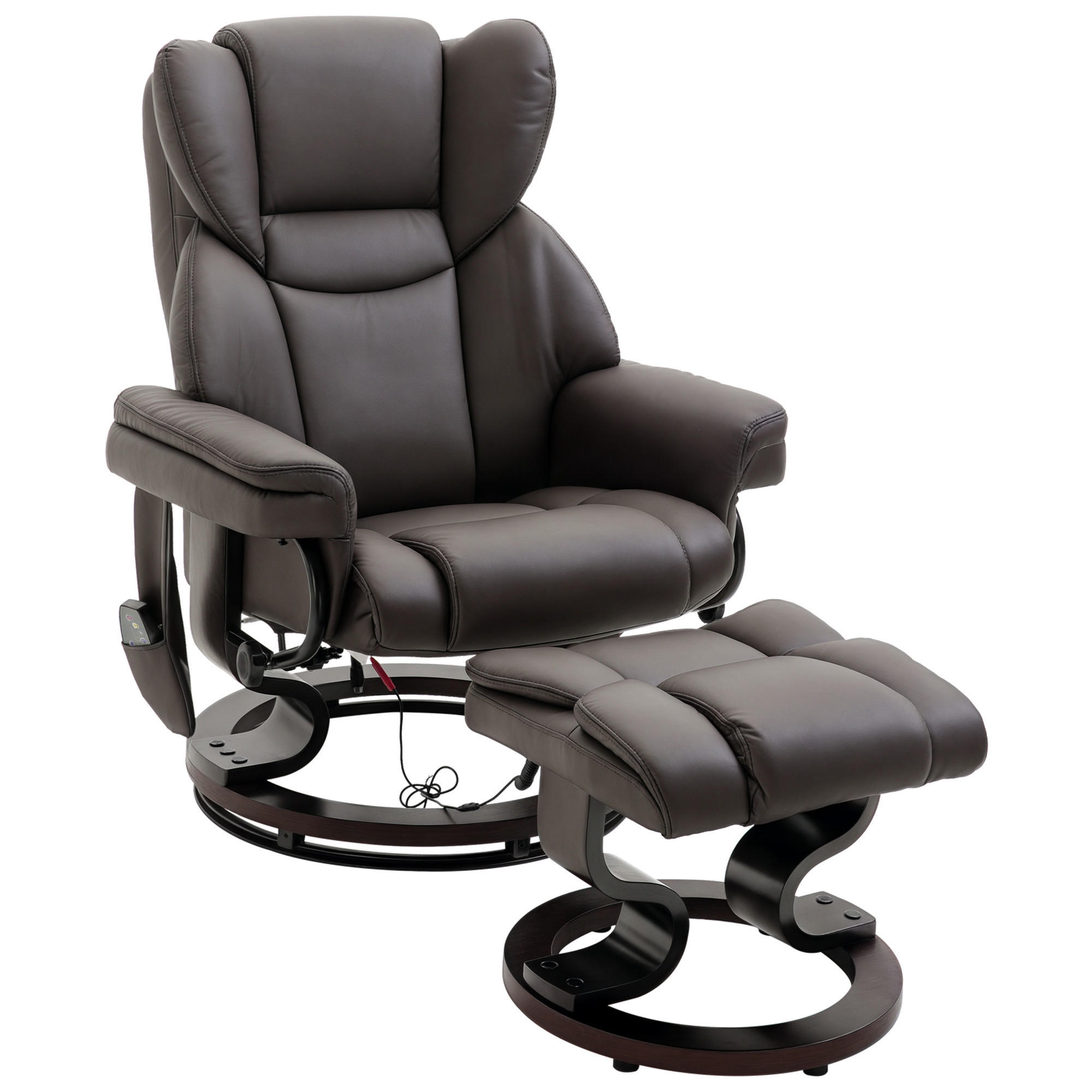 MASSAGESESSEL DE-06339 Mit Hocker, 10 Massagepunkte, 145° neigbar Braun - Braun, Metall (82/101/79cm) - ComfortXL