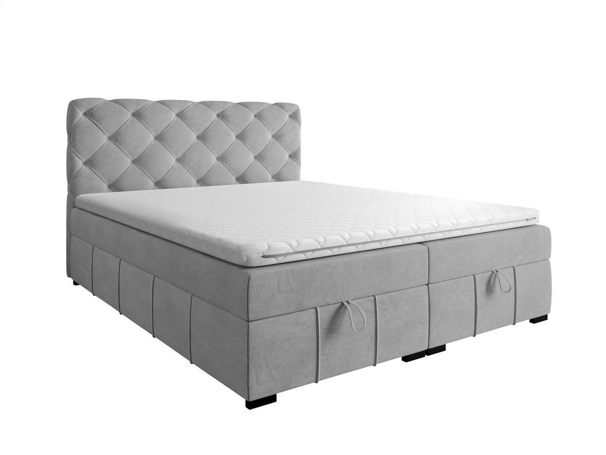 BOXBETT Gisel - Hellgrau, Holzwerkstoff/Textil (120/200cm) - Fun Möbel