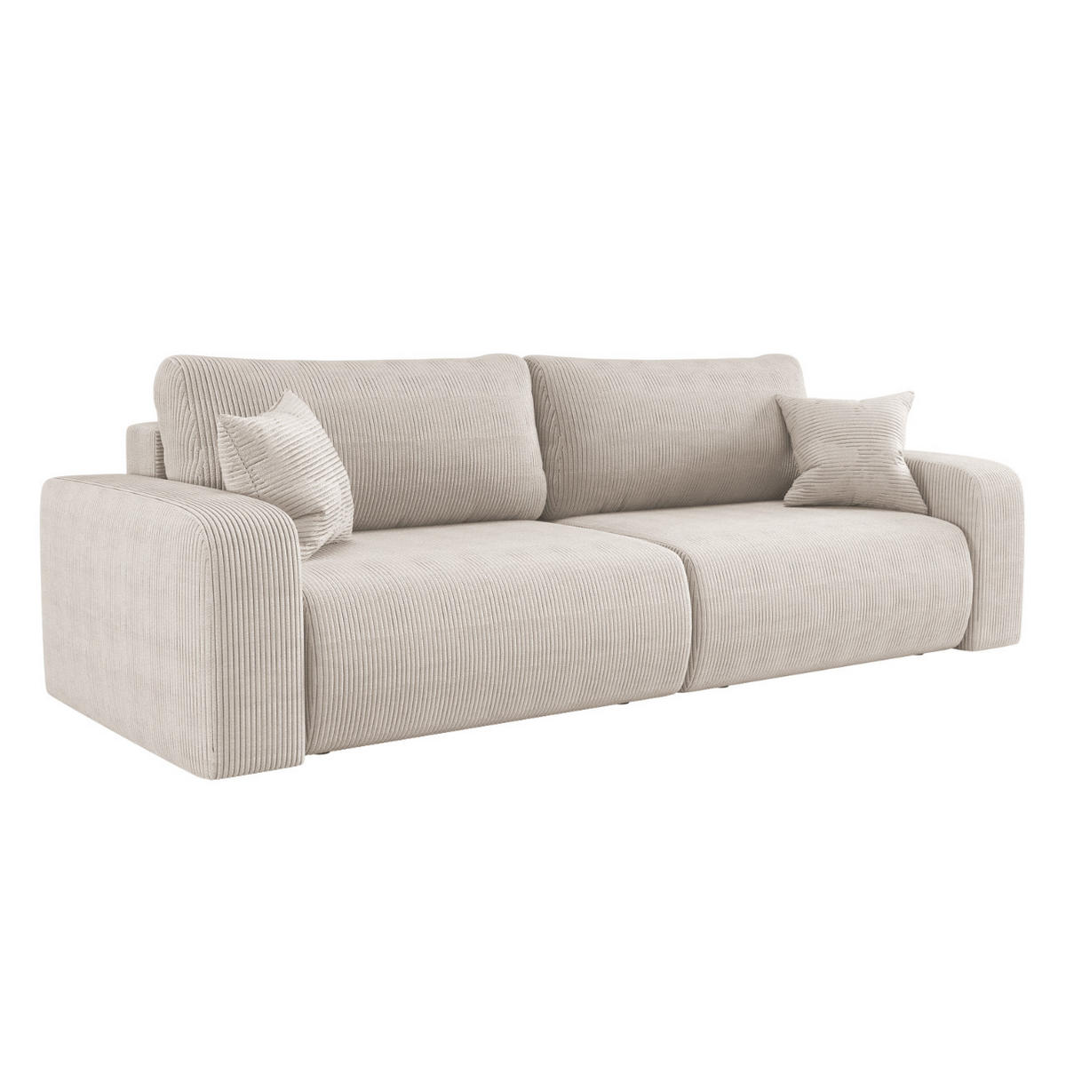SCHLAFSOFA MILANO und Bettkasten Stoff Poso Beige - Beige, Holz (246/83/98cm) - Kaiser Möbel