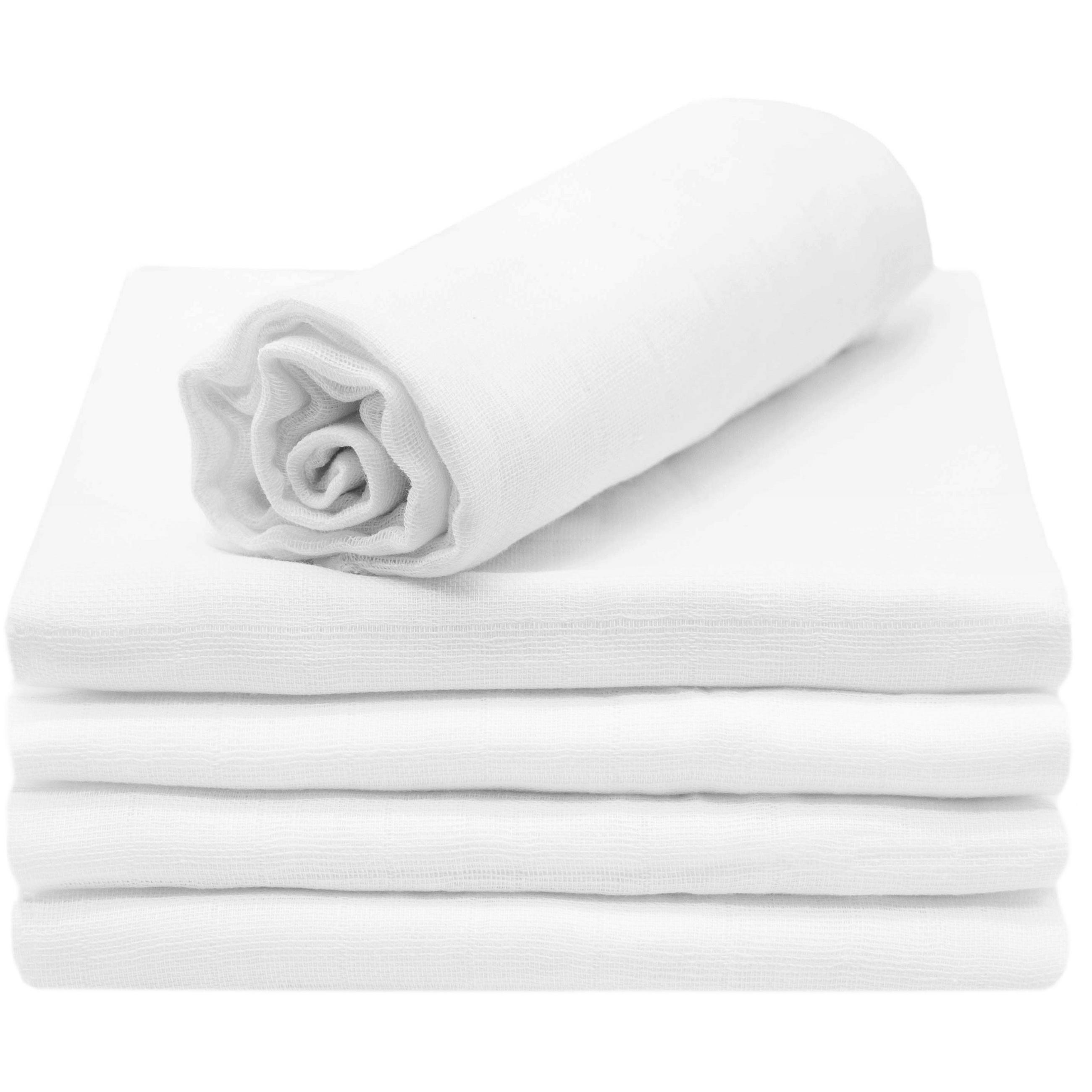 SPUCKTÜCHER, 5er-Set, 80x80 cm, 100% Baumwolle, Weiß - Weiß, Textil (80/80cm) - Zollner
