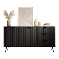 KOMMODE mit drei Schubladen BELLO Schwarz - Schwarz, Holzwerkstoff (163.2/81.2/38cm) - Compleo24